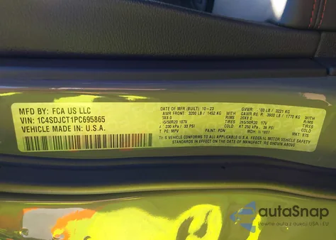 2023 Dodge Durango R/T Plus Awd z USA, uszkodzony, nr VIN 1C4SDJCT1PC695865